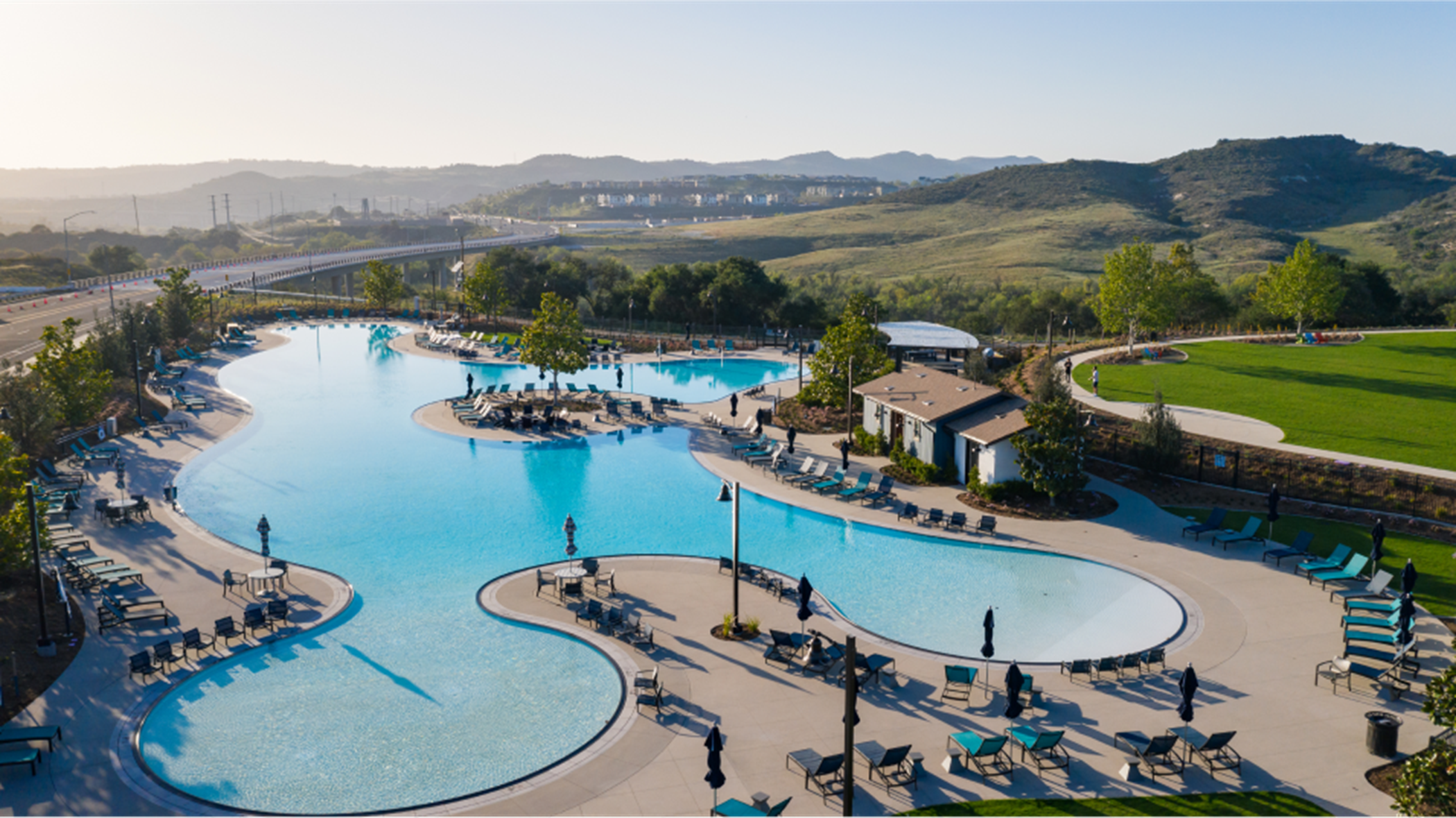 Pool aerial shot